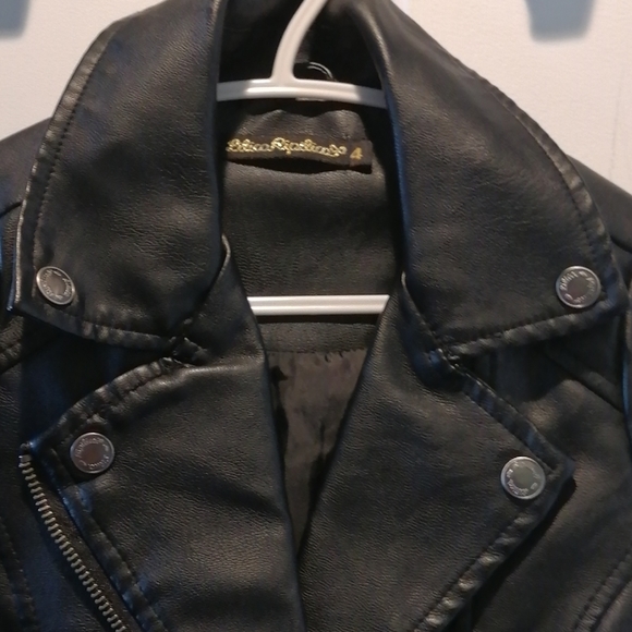 Girl's Faux Leather Jacket - Picture 2 of 9